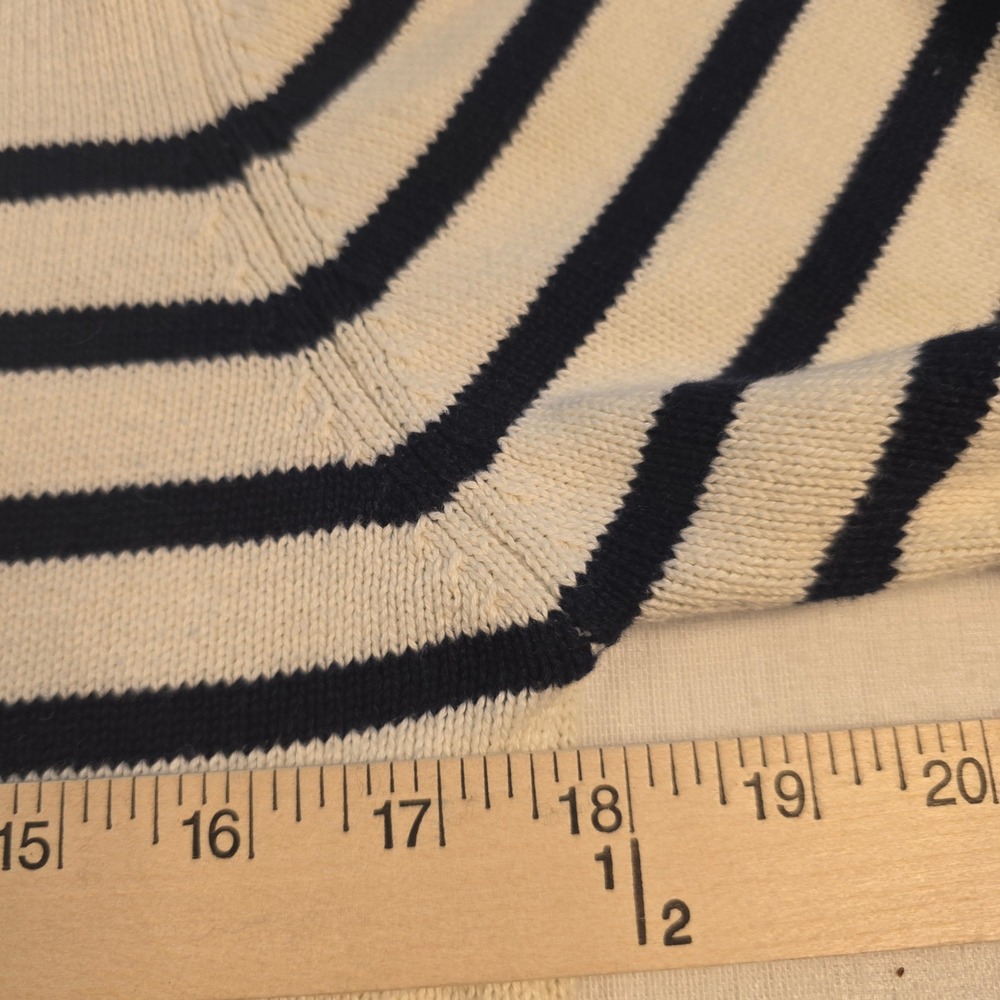 Breizh Ocean Stripe Nautical Sweater Women L Navy/wht Cotton Mariniere fisherman - Picture 6 of 10